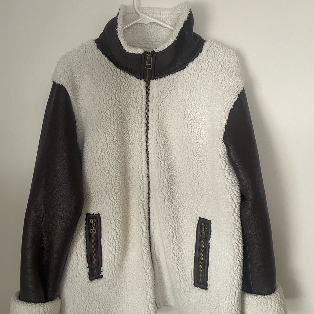 Unreal Fur Symbiosis Shearling Leather Jacket XS - Picture 6 of 13